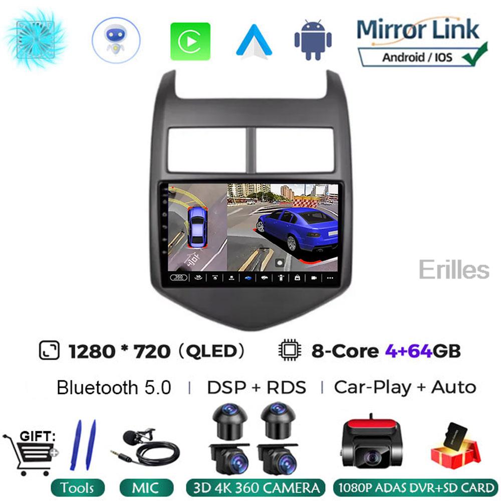 5G 2din Android 14 Car Radio Multimedia Player For Chevrolet Aveo 2 Sonic T300 Autoradio CarPlay Navigation GPS