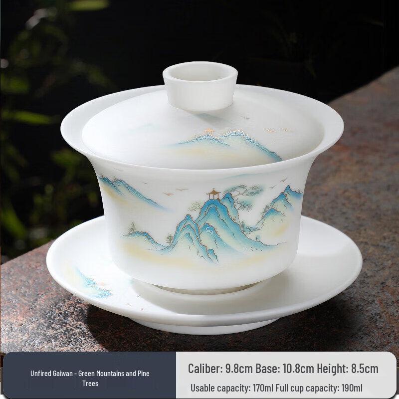 Blue and White Porcelain Gaiwan Tea Bowl