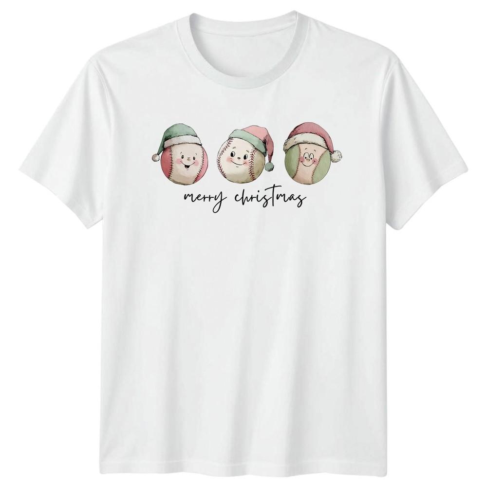 Christmas Baseball Merry Christmas Holidays Unisex Unisex Graphic Tee S