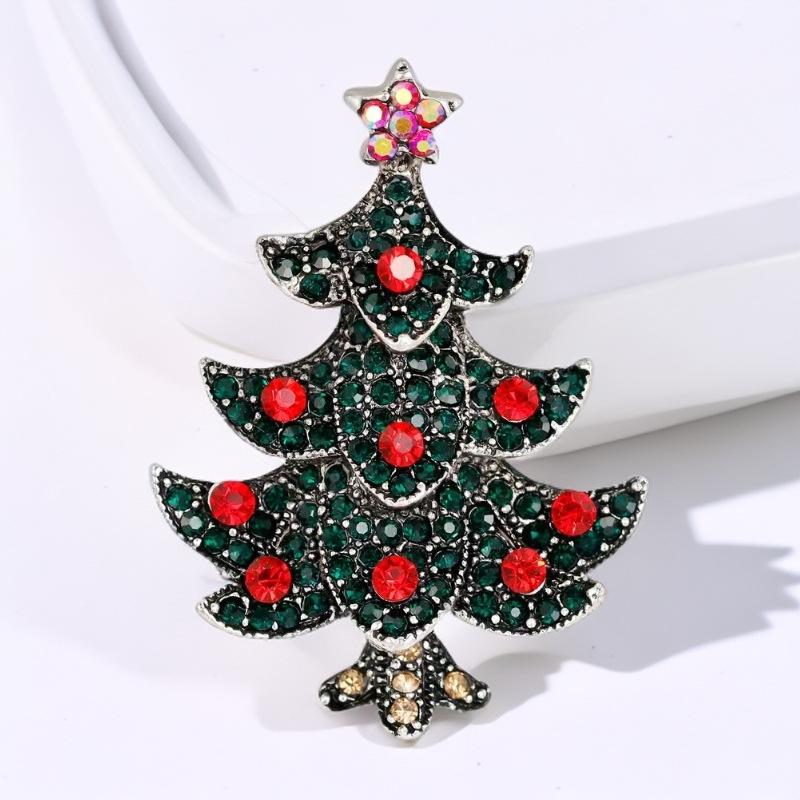 1Pcs Boots Cane Snowman Bell Christmas Tree Wreath Santa Claus Pin Accessories Christmas Sparkling  Brooch Holiday Gift