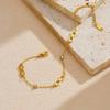 Gold Plated Infinity Symbol Bracelet with CZ Beads, Dainty Adjustable Cable Chain for Women, Minimalist Daily Jewelry