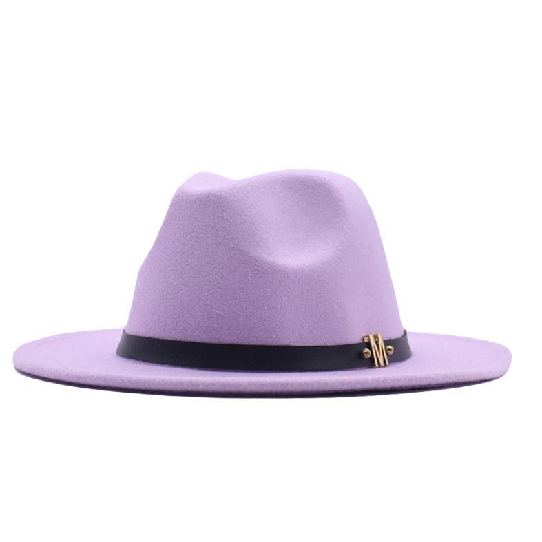 eBay European and American fashion autumn and winter new M belt woolen top hat men's and women's jazz hat