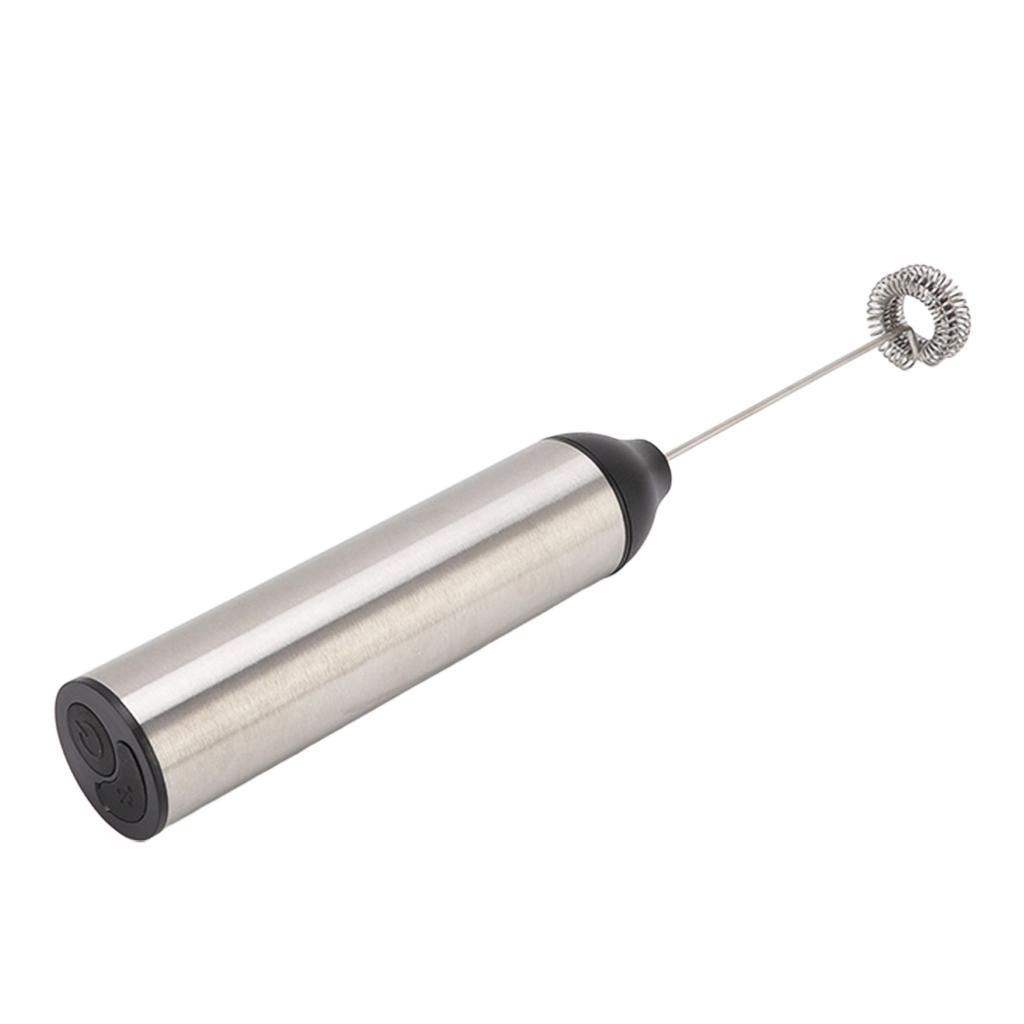 Handmilchaufschäumer Leichtgewichtiger Edelstahl ABS Elektrischer Schneebesen mit 2 Rührköpfen