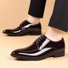 Mens Dress Shoes Luxury Patent Leather Business Shoes Pointed Toe Casual Office Shoes for Men Lace Up Oxfords Wedding Party Shoe
