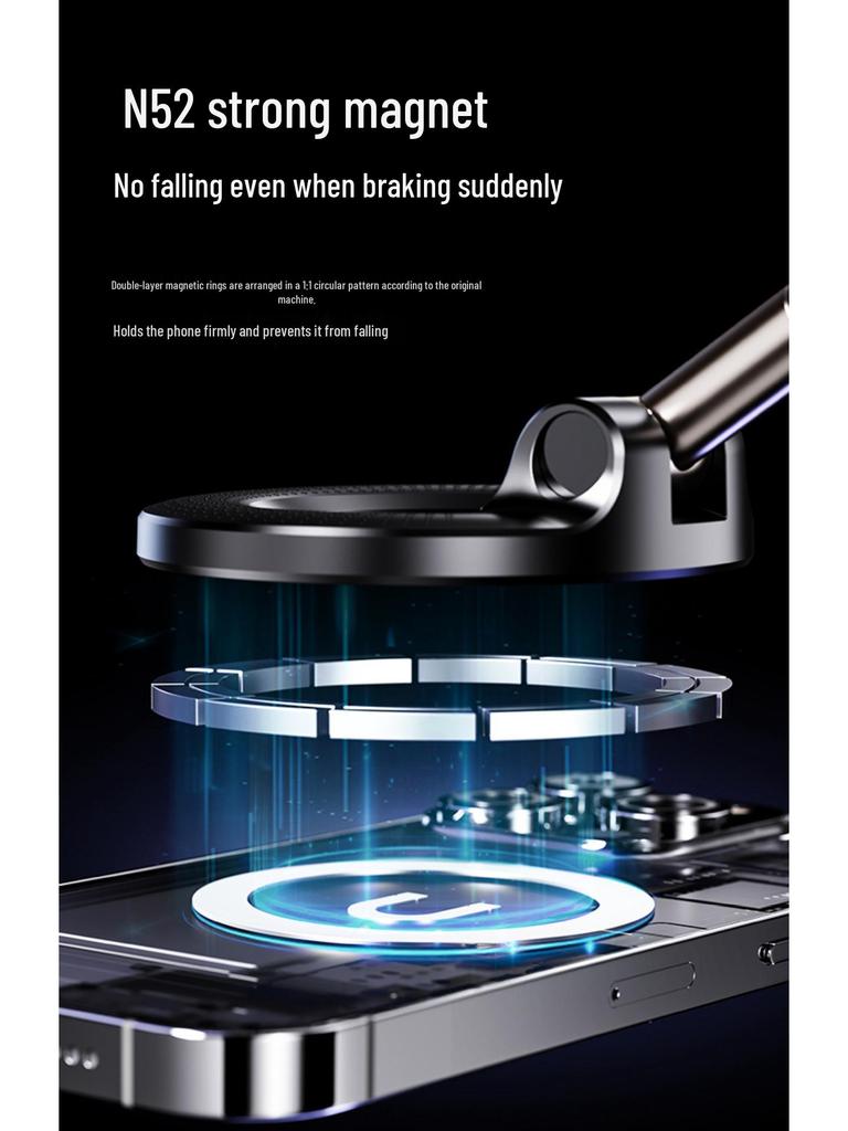 Premium Rotatable Magnetic Car Phone Holder with Suction Cup