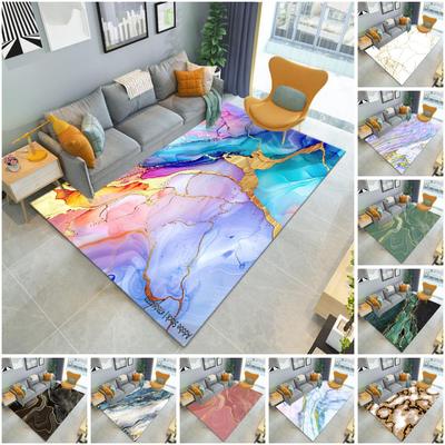 1PC Marble Texture Printed Carpet Rug for Living Room Bedroom Home Sofa Decoration,Non-slip Floor Mat Floor Mat
