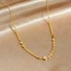 Elegant Gold-Plated Rhinestone Flower Chain Set with Irregular Patchwork Design