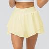 Spring and Summer New Arrival Yoga Exercise Skirt Loose Breathable Running Culottes Fashion Tape Fake Two-Piece Gym Short Skirt Tennis
