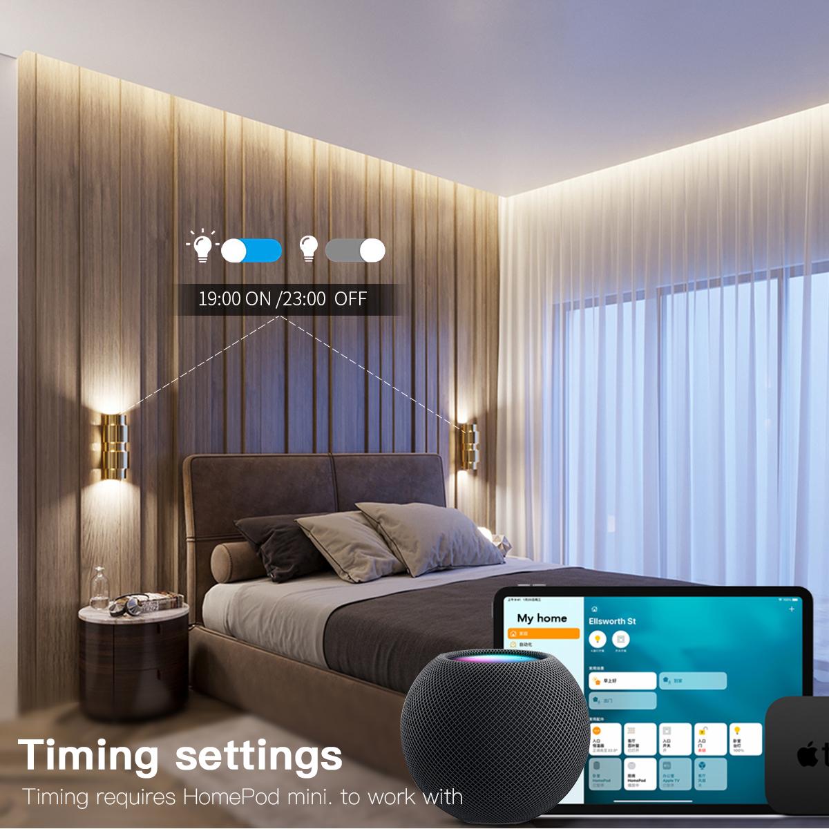 

[Сертификация MFI] Apple Homekit Smart LED Light Switch Wi-Fi Сенсорный датчик Настенные выключатели Умный дом Siri Control