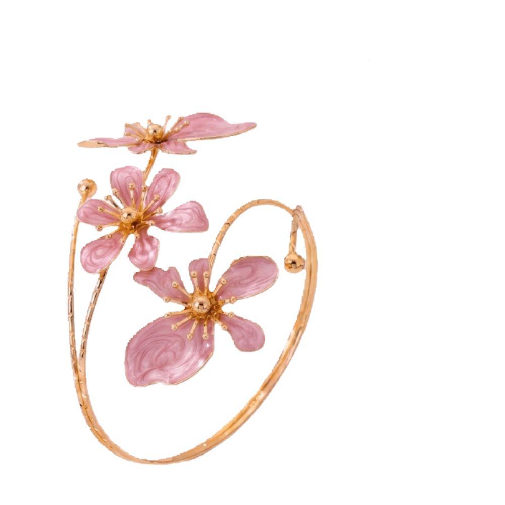 Retro Blumenarmband Verstellbares Florales Armband Modeaccessoires Offener Armreif Party