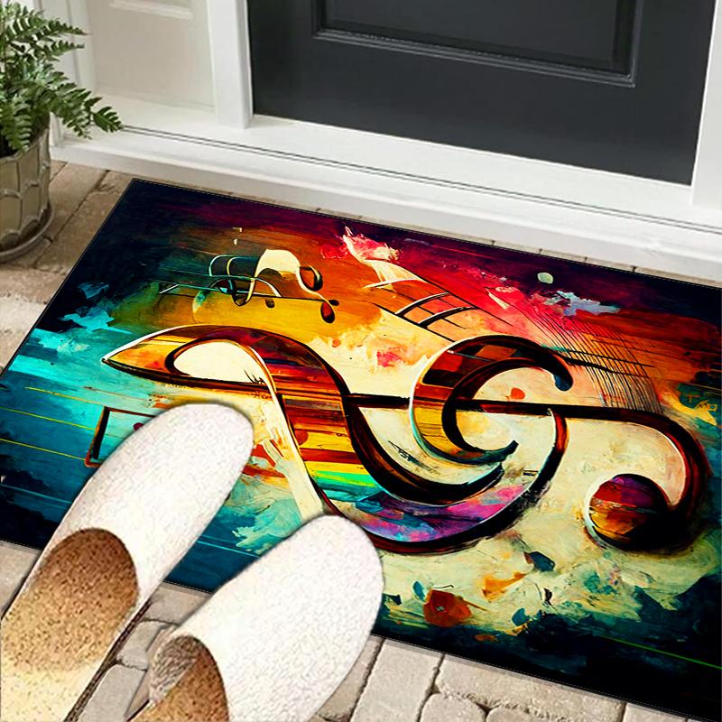 Music Notes Harmony Office Rug Chair Mat, Entryway Carpet, Suitable for Front Door, Bedroom, Living Room, Desk, Holiday Gift