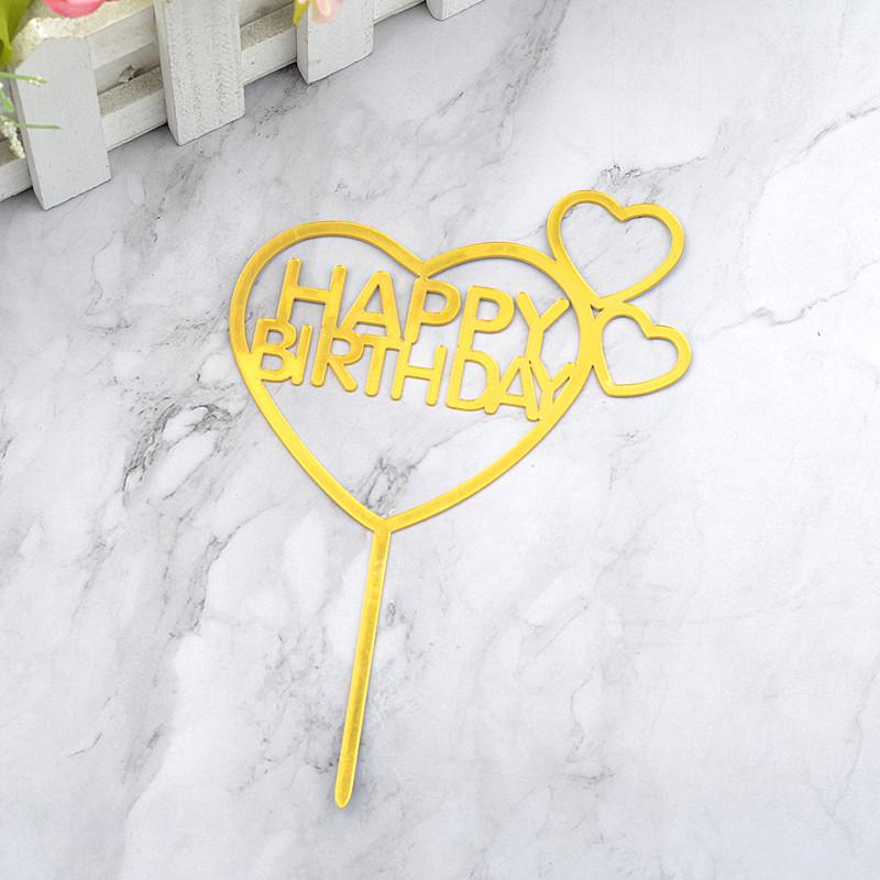 Gold & Black Mirrored Acrylic Cake Topper