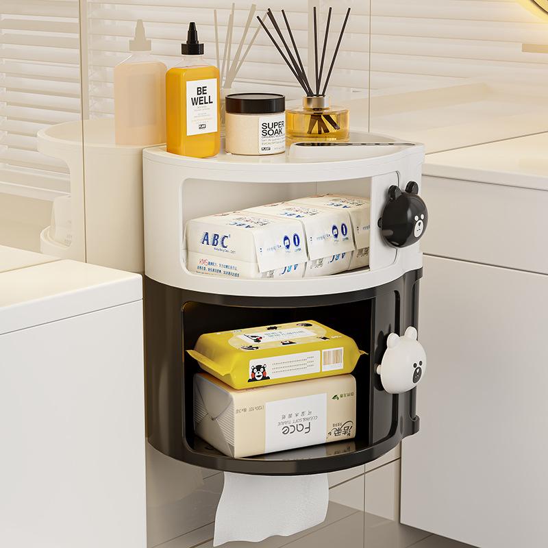 Toilet toilet paper box Toilet tissue box Wall-mounted roll paper rack No punching Sanitary napkin storage box