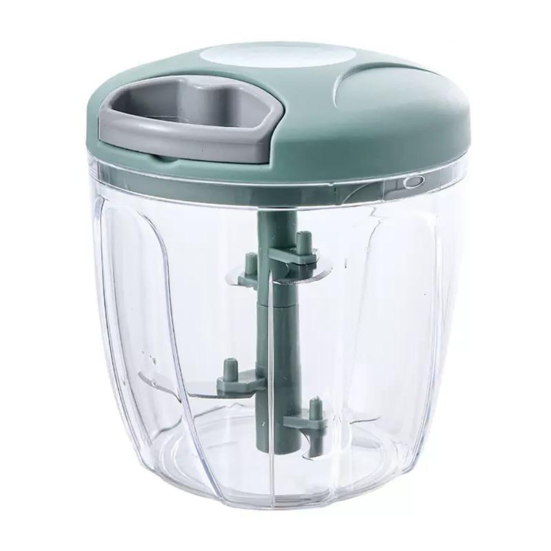 Manual Vegetable and Fruit Chopper 900ml Capacity 5 Stainless Steel Blades Compact Design Household Food Processor