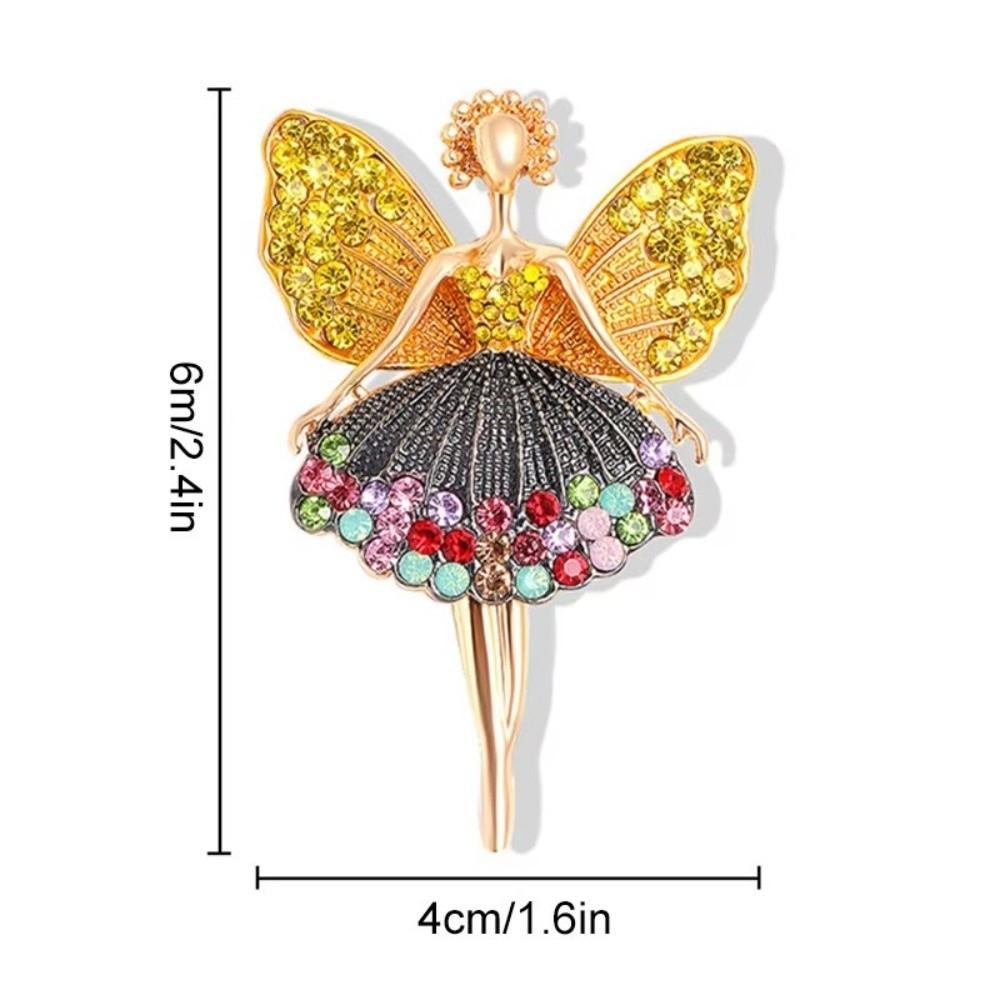 Colorful Ballet Brooch Rhinestone Jewelry Lapel Pin Accessories New Collar Lapel Pin