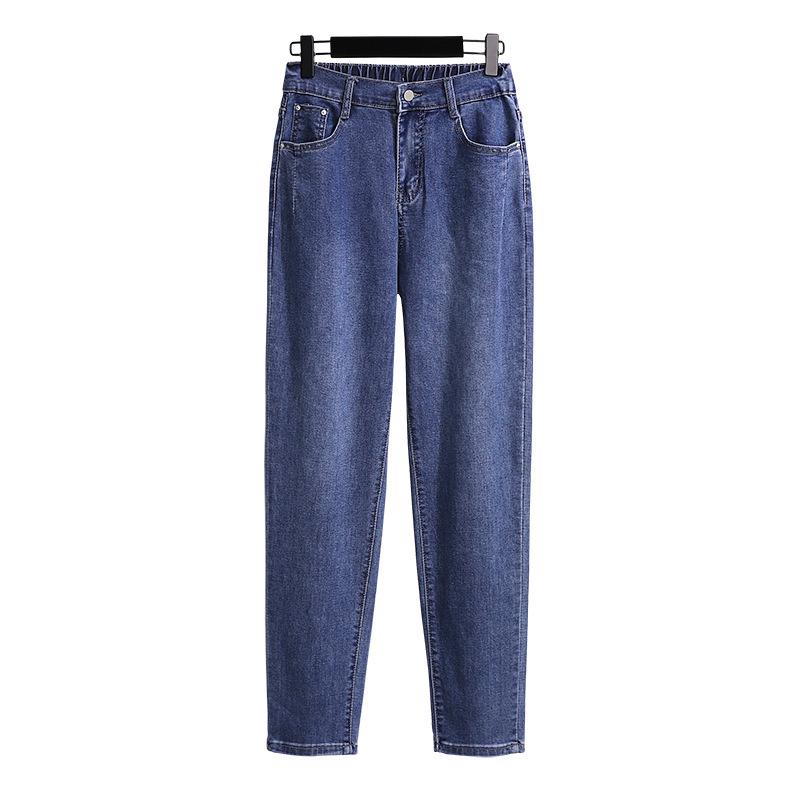 Plus Size High Waist Denim Slimming Dad Pants - Casual and Loose Fit for Women