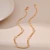K Gold Plated Beaded Chain Clavicle Necklace Handmade Minimalist Cool Style