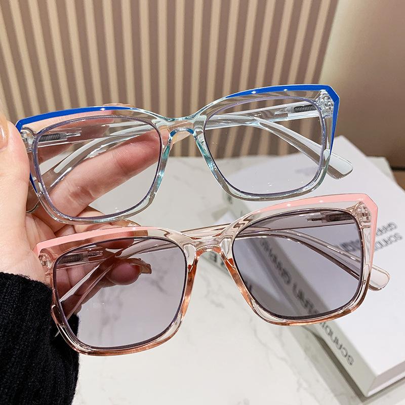 Multi-Focus Color-Changing Reading Glasses Far And Near Fashion Women'S Flat Glasses Reading Glasses Look Far And Near