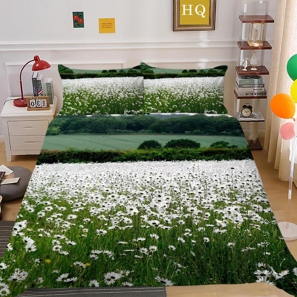 3D Flowers Printing Bed Set Twin Size Microfiber Home Bedding Set Fashion Highend Comforter Cover Set