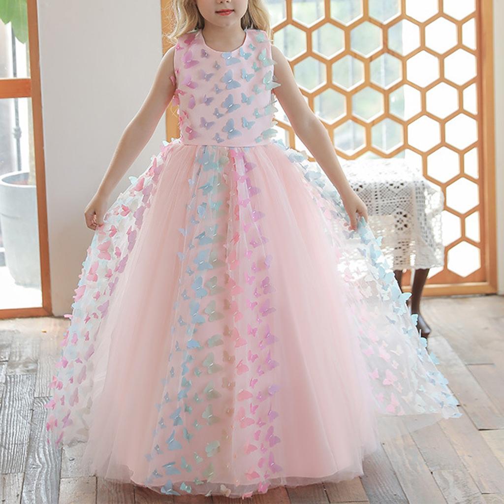 Children's Dress Princess Dress With Bow Solid Color Sequin Performance Cake Dress