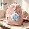 Lightweight Bag Charm Plush Flower Keychain for Backpack, Fuzzy Floral Keyring Decorative Pendant Charm, Women Girls Handbags Accessory Keys