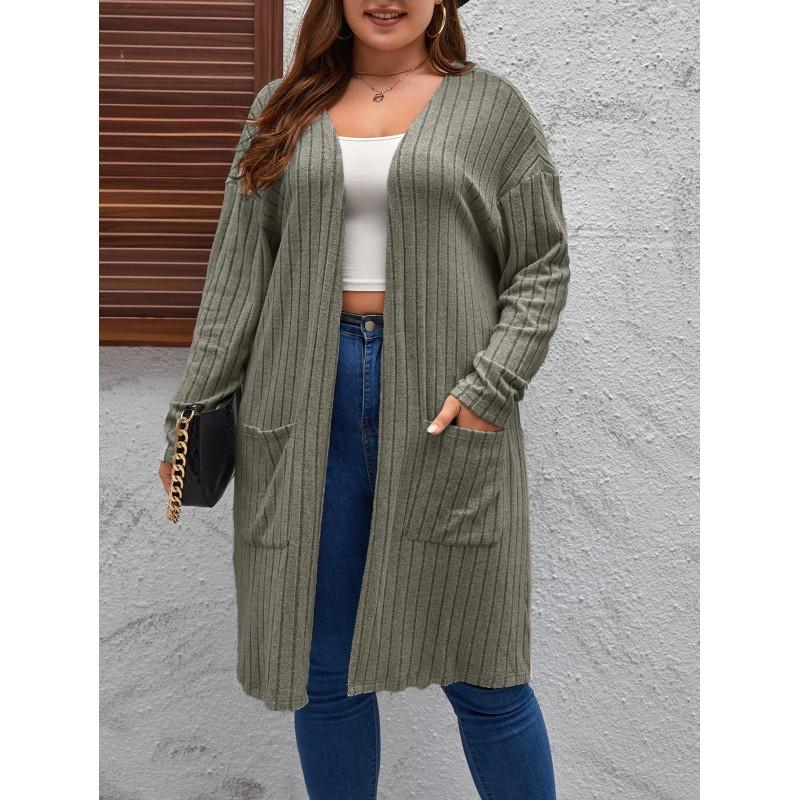 Womens Oversized Long Sleeve Knit Cardigan Loose Fit Lightweight Plus Size Outerwear 2026
