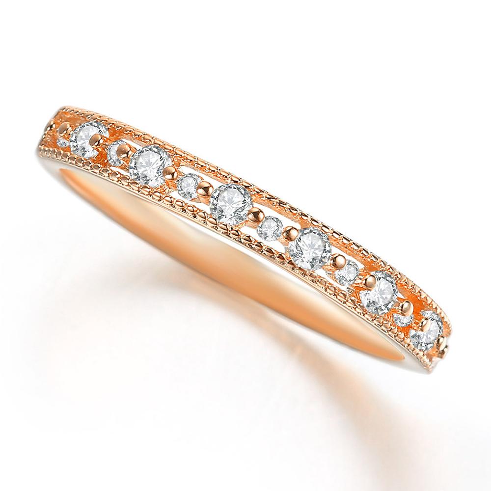 ZHOUYANG Cubic Zirconia Ring For Women Simple Cute Bijou Party Light Gold Color Finger Thin Rings Fashion Jewelry  Gift KCR112