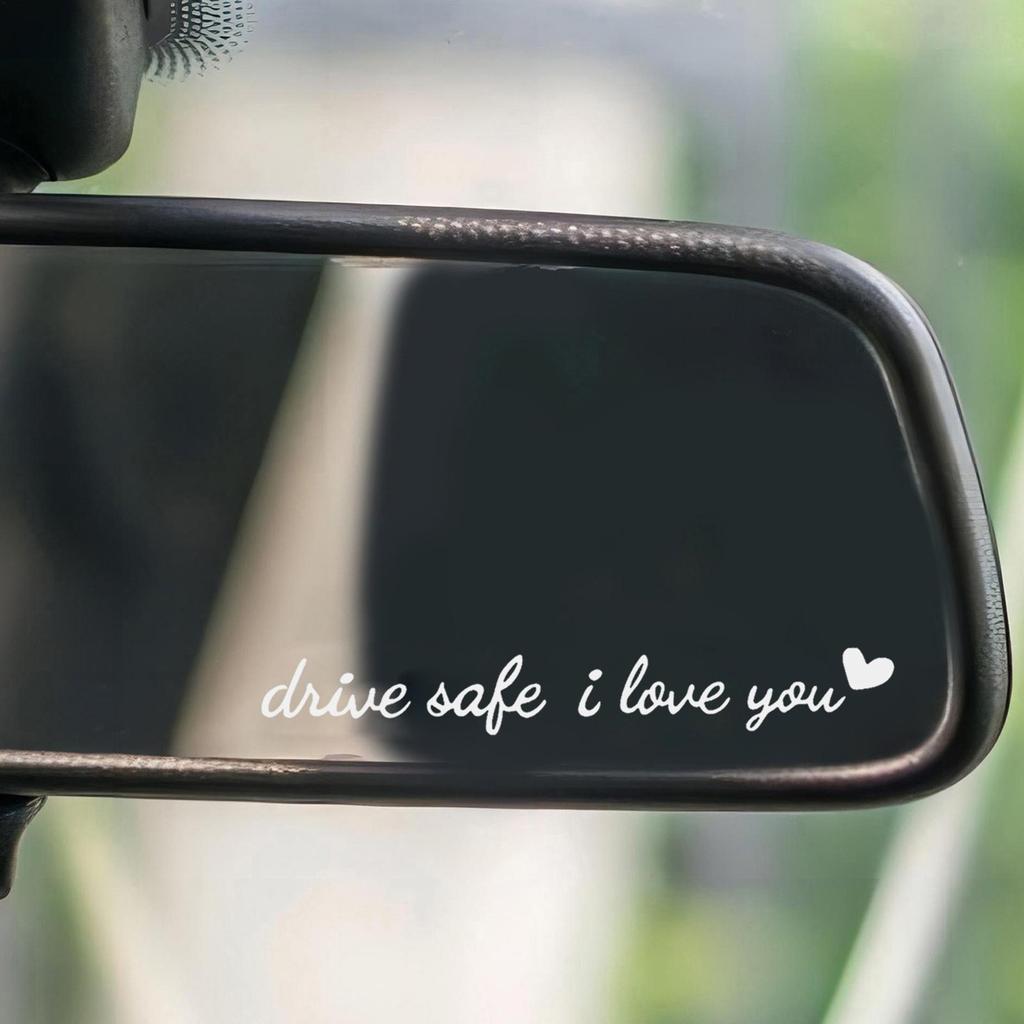 Bilspegeldekal Kör försiktigt Jag älskar dig Backspegeldekal Söta Fordonstillbehör För Instrumentpanel Vindruta Fönster Scooters