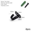 4Pcs Black Stainless Steel Top Hook Wall Bag Ceiling Fan Lamp Roof Fan U-Shaped Hooks