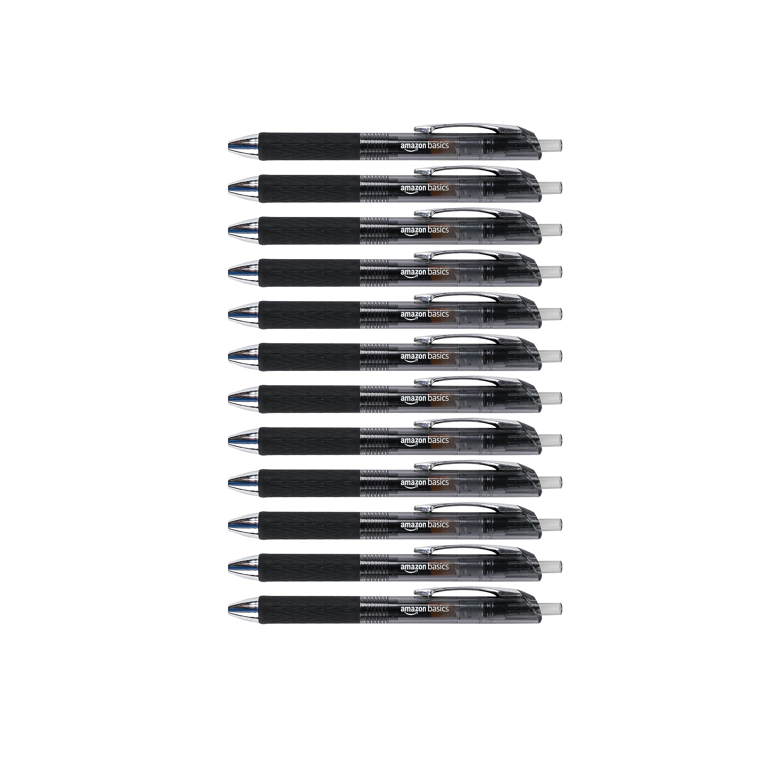 

Amazon Basics Gel Ballpoint Pens, 0.7mm, Retractable, Black, 12-Pack чёрный