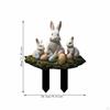 Easters Rabbits Egg Yard Stake Decor, 2D ,Party Supplies, Plaque, Lawn Decoration Decorative Bunny