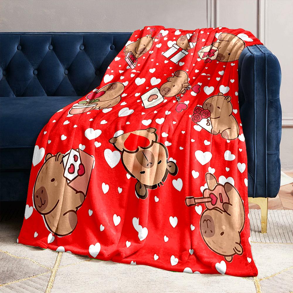 17 Styles Capybara Cartoon Print Blanket Warm Soft and Comfortable Home Travel Blanket Sofa Bedding Camping Blanket for Gifts