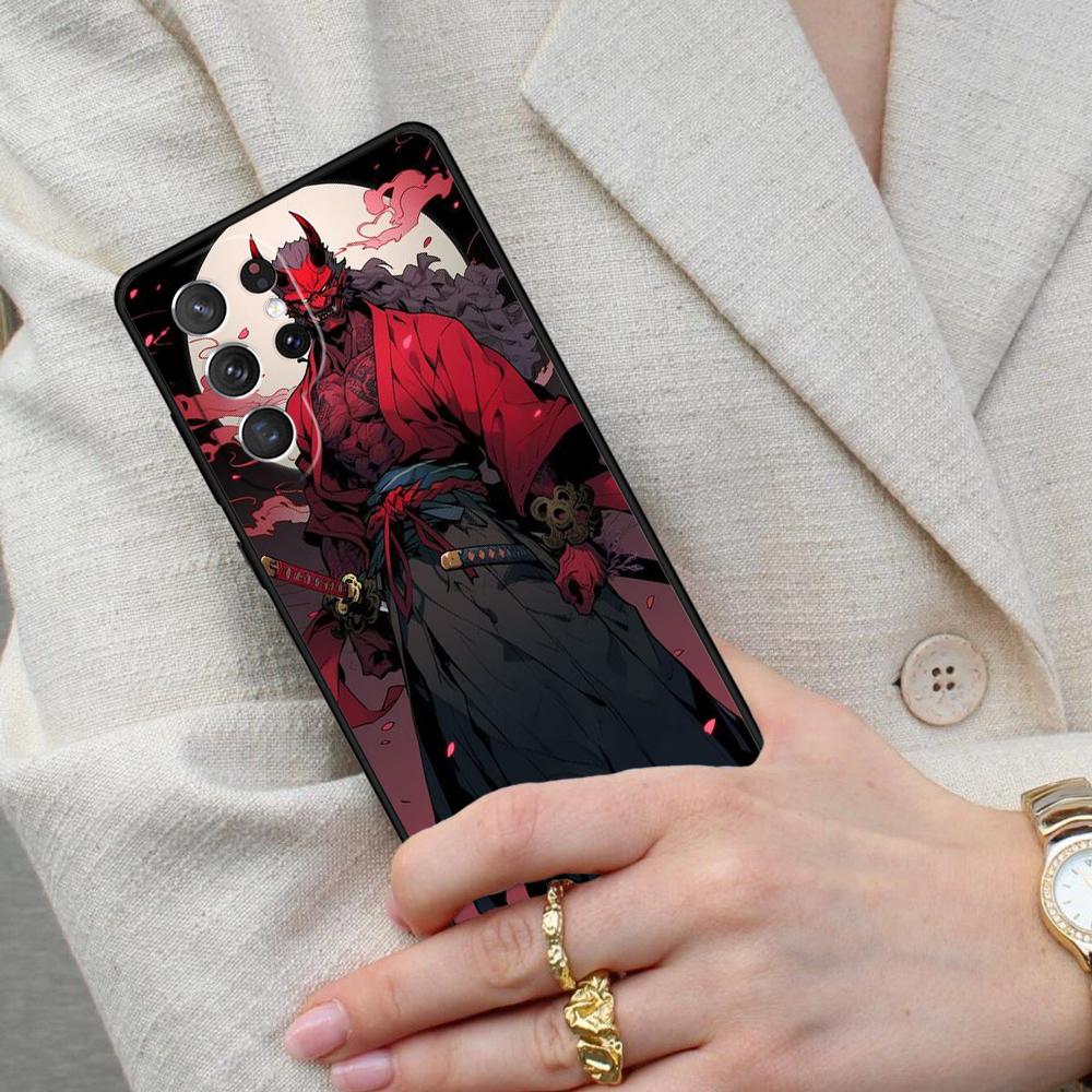 Samurai Oni Mask Cell Phone Case for Samsung Galaxy S26 Ultra S25 S24 S23 S22 S21 S20 Note10 Cover