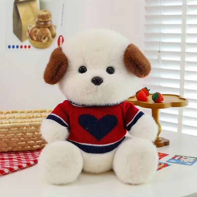 Cute Sweater Dog Knit Plush Toy Fun Stuffed Dog Doll Birthday Gift  Kids For