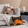 Halloween Witch Hat Skull Cushion Cover Pillowcase Short Plush Invisible zipper Room Sofa Cushion Cover