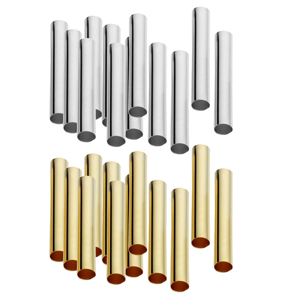 100 ks měděné rovné hladké dlouhé trubkové korálky 30 mm, 4 mm zlaté