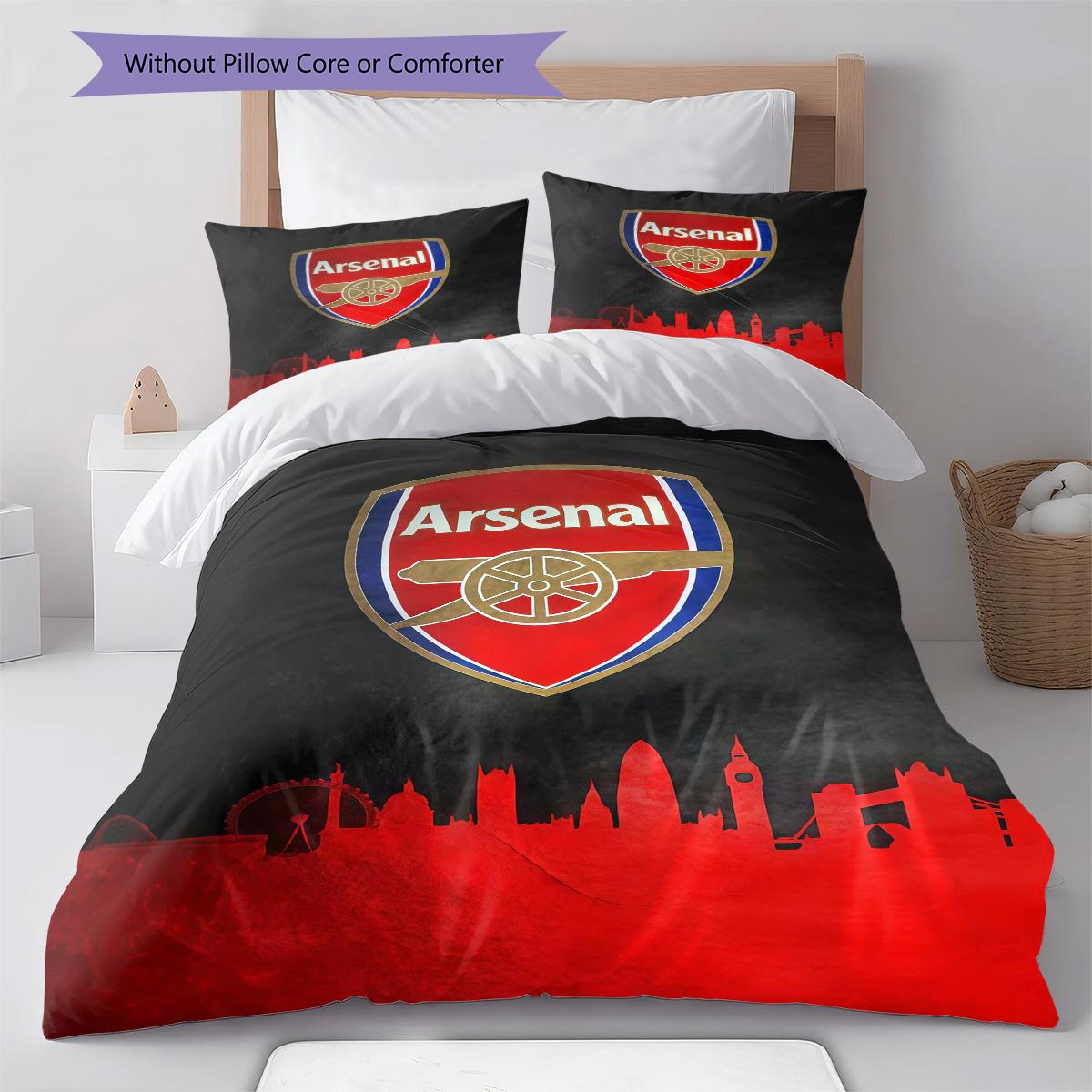 

Arsenal team logo RugPattern Bedding Quilt Set Quilt Cover Pillowcase Home Decoration Birthday Gift (1 * duvet cover + 2 * pillowcase, without core) 240x220cm