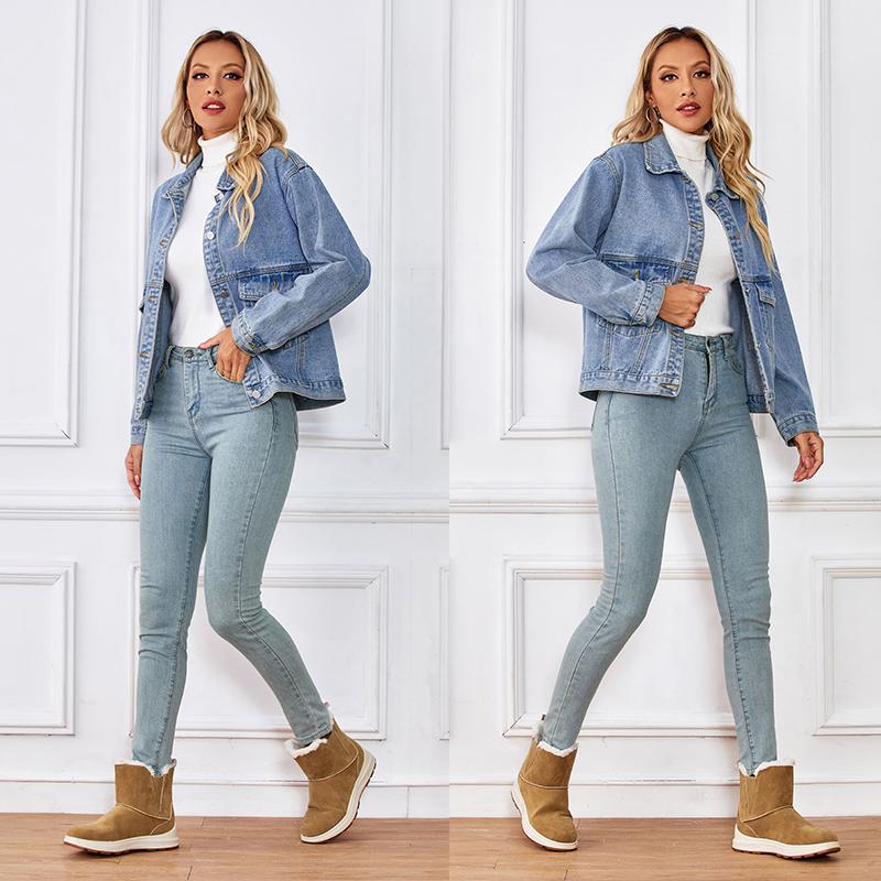 Mode 2024 Winter Dicke Plüsch Schneestiefel für Damen Faux-Wildleder Schlupf Chelsea Stiefeletten Damen Plateau Rutschfeste Baumwollgefütterte Schuhe