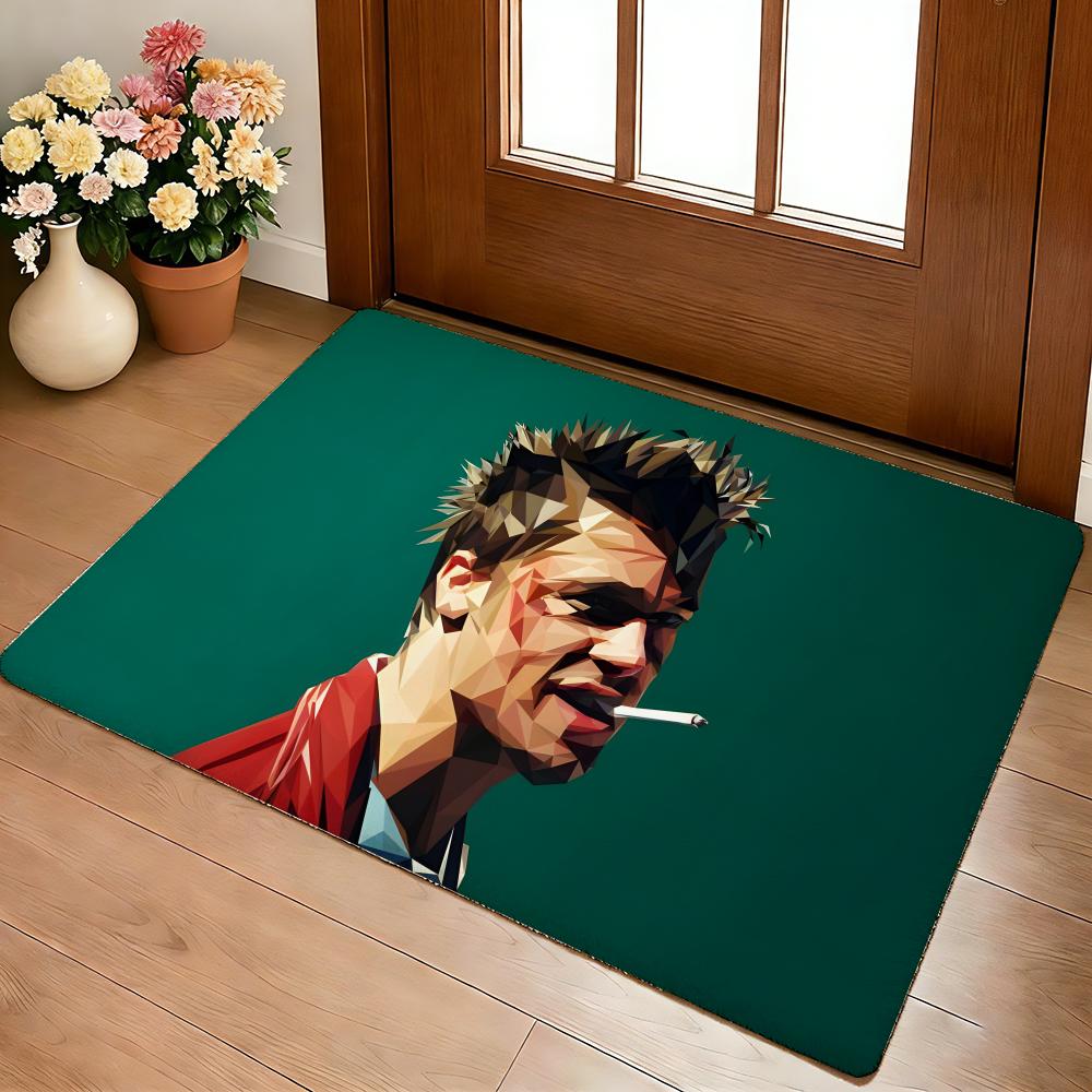 Movie Fight Club Brad Ptt Boxing Film Floor Mat Cozy Flannel Soft Thick Non-Slip Mat For Living Room Bedroom Kitchen Decor Rugs