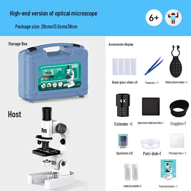 Hochauflösendes biologisches Mikroskop für Kinder im Alter von 6-12 Jahren: Ideal für den Unterricht über Zellen, Bakterien und Mikroorganismen in Grund- und Mittelschulen