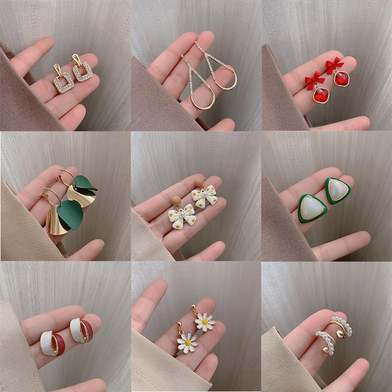 New Fashion Charming Dangle Earrings for Women Elegant Bow-knot Pendants Girls Pearl Drop Earrings Wholesale Fashion Zircon