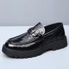 Large Size Men's Shoes, Lazy Business One-pedal Casual Leather Shoes, Men's Thick-soled Leather Breathable