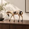 Abstract Horse Sculpture Artistic with Engraved Markings Elegant Stylized Equestrian