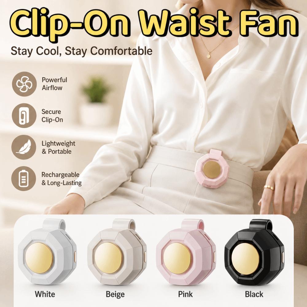 3 Speeds Hanging Waist Fan Mute Mini Electric Fans Durable Portable Cooling Clip Fan Hiking