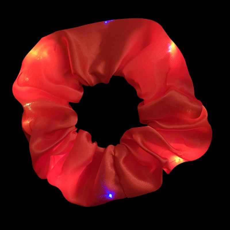 LED Leuchtender Dickdarm Haargummi Hüpfend Di Elektrisch Silbe Elastisch Blinkendes Haaraccessoire Glänzend Stütz-Stirnband