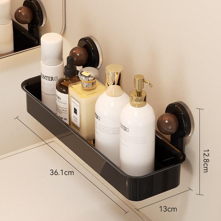Wall-Mounted Vacuum Suction Cup Bathroom Shelf and Cosmetics Organizer