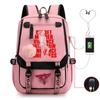 Trend Printing Student Casual Schoolbag Contrasting Color Neutral USB Backpack