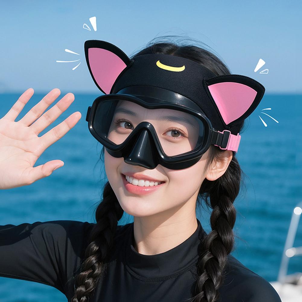 3MM Neoprene Diving Hood Headband Women Cute Cat Ears Waterproof Hat Wetsuit Hood Swimming Snorkeling Caps Cartoon Diving Hood