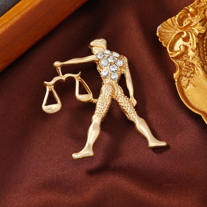 

Жіночі Чоловічі Вінтажні Барокові Знаки Зодіаку Кристалічні Брошки Шпильки Золотого Кольору Вінтажні Багатостильові Палацові Значки Корсаж Для Леді