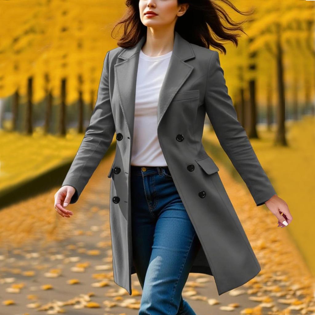 Mäntel für Damen Einreihiger Trenchcoat Mode A-Linie Herbst Winter Jacken